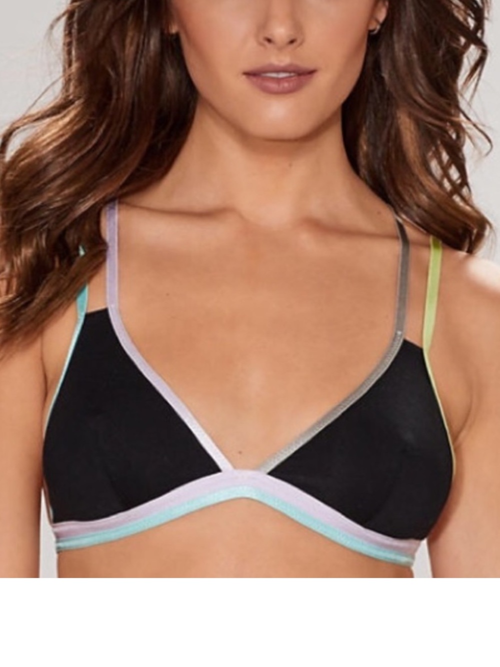 Free People Finn Strappy Back Bra Bralette in Black NWT